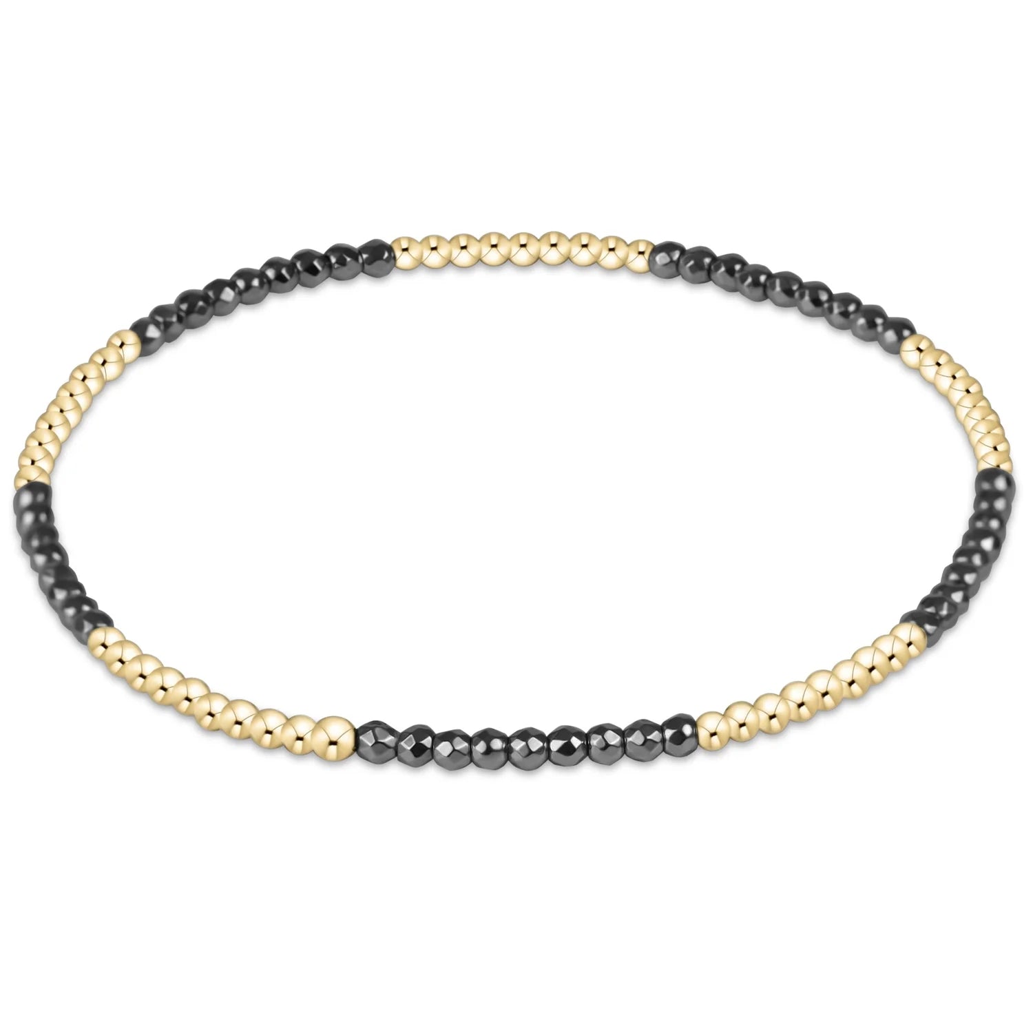 enewton Blissful Pattern 2mm Bead Bracelet | Silver Faceted Hematite