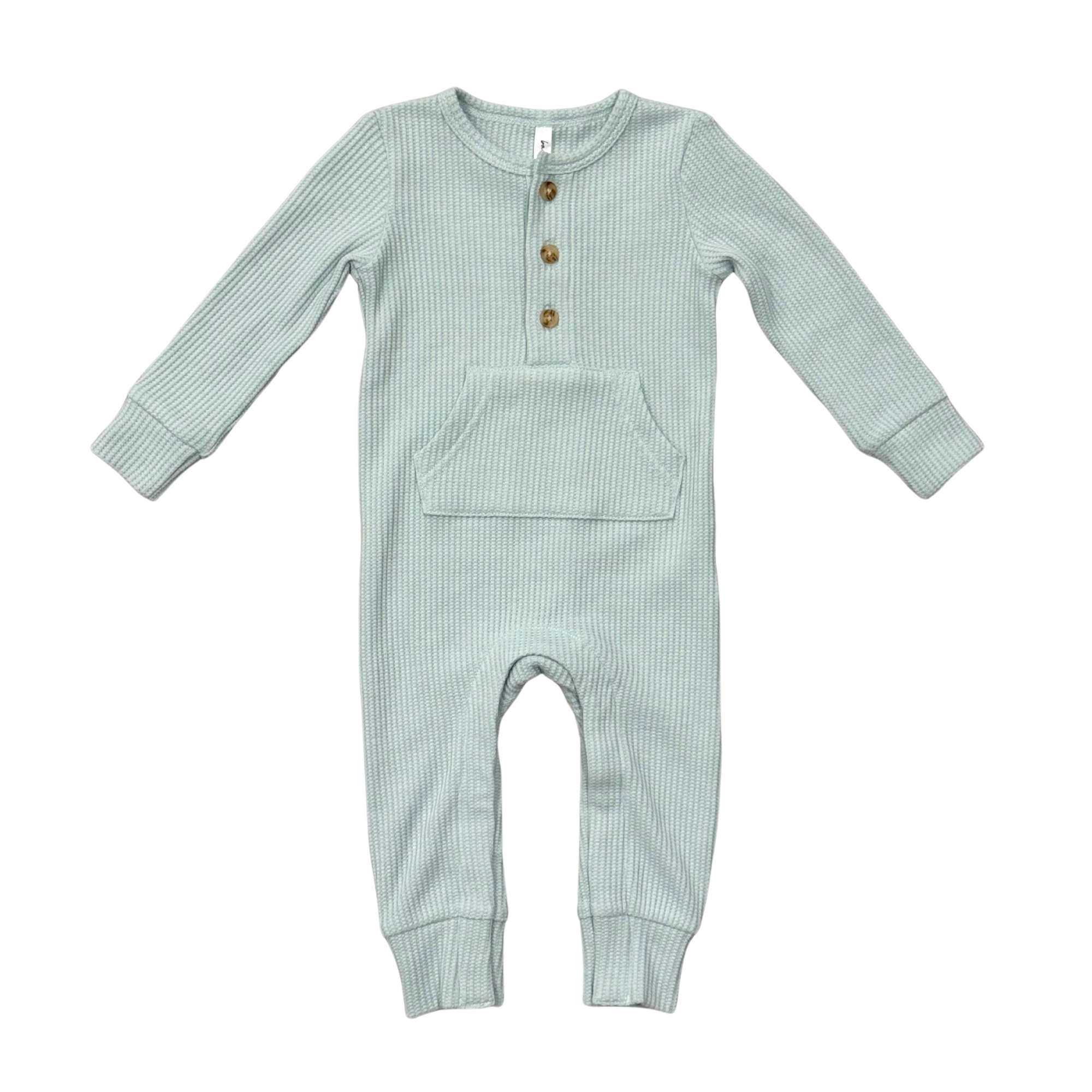 Babysprouts Waffle Romper | Blue Haze