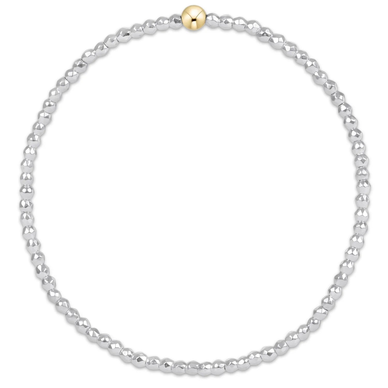 enewton 2mm Bead Bracelet | Bright Silver Faceted Hematite