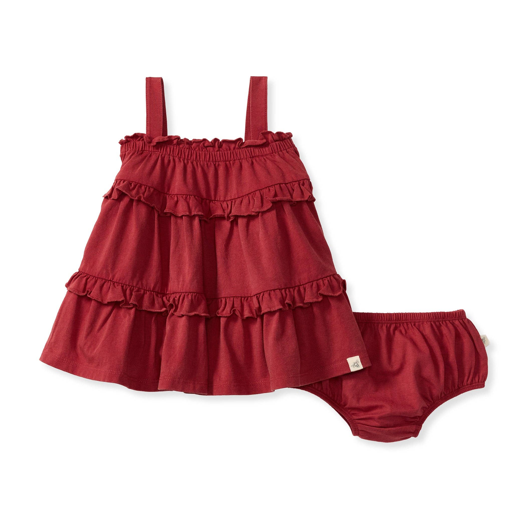 Acid Wash Organic Cotton Dress | Red