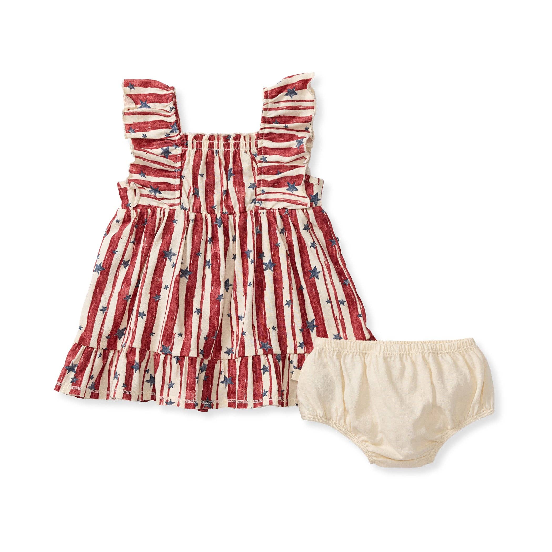 Stars & Stripes Organic Cotton Dress | Red