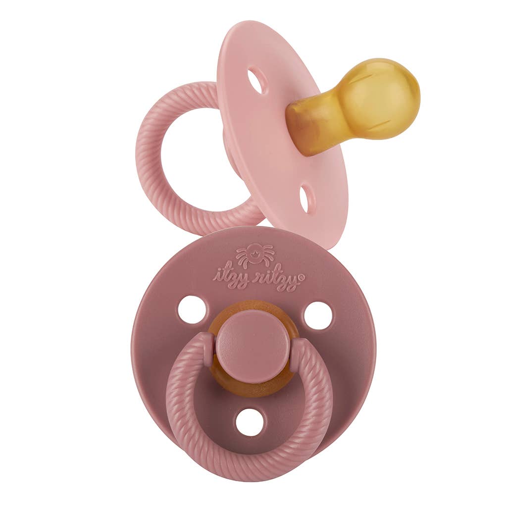 Itzy Soother™ Natural Rubber Paci Sets | Coconut + Toast