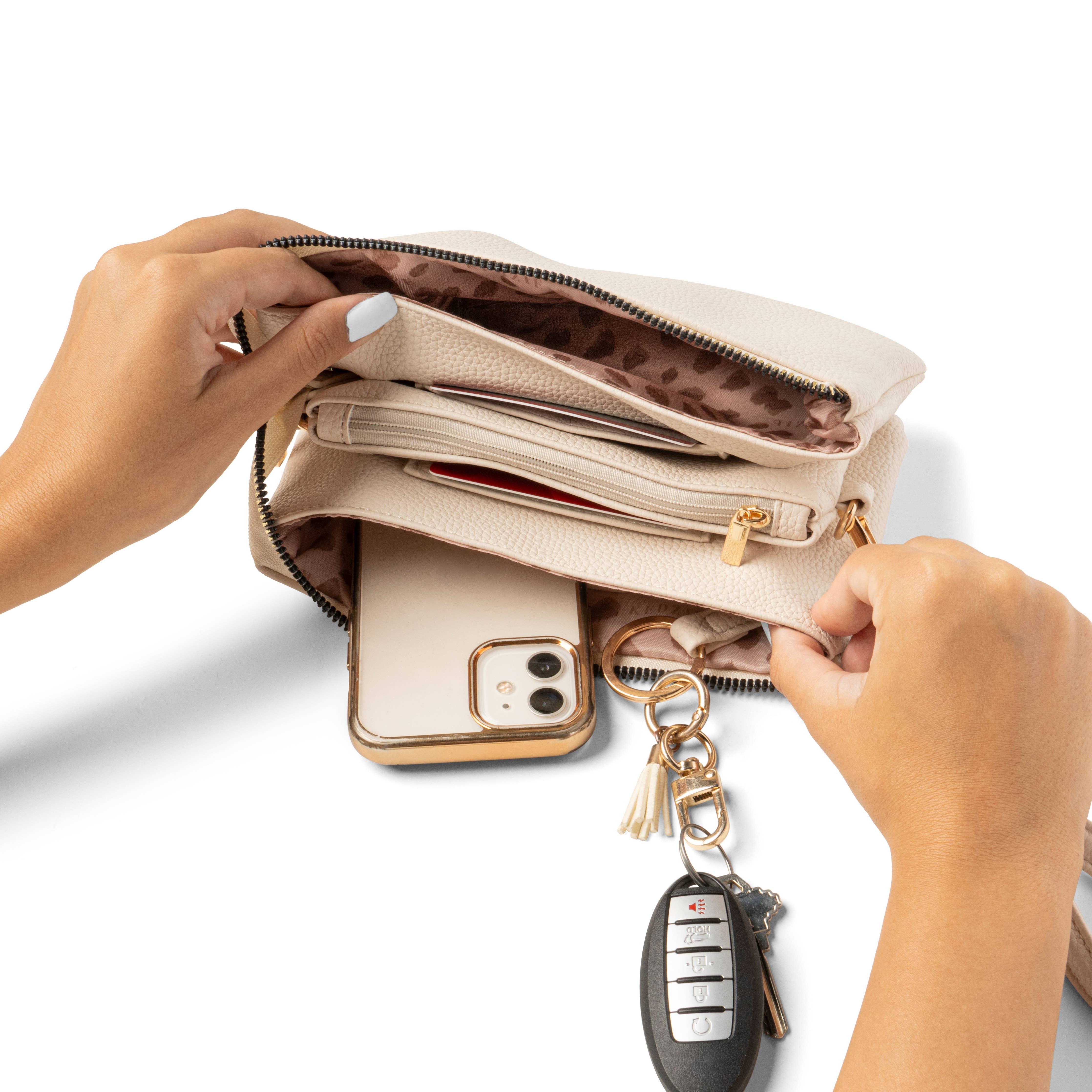 Kedzie Eclipse Convertible Wallet Crossbody | Bone