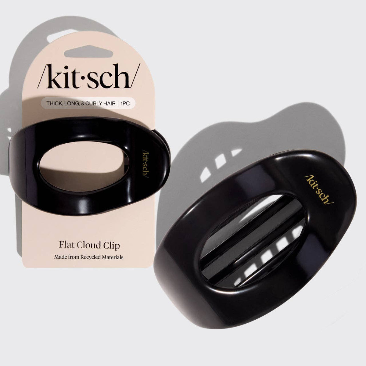 Black Flat Cloud Clip | Large