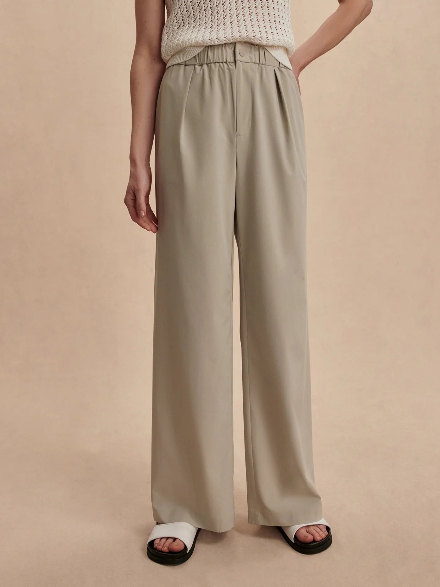 Kayson Wide Leg Pant 29.5" | Sage Grey