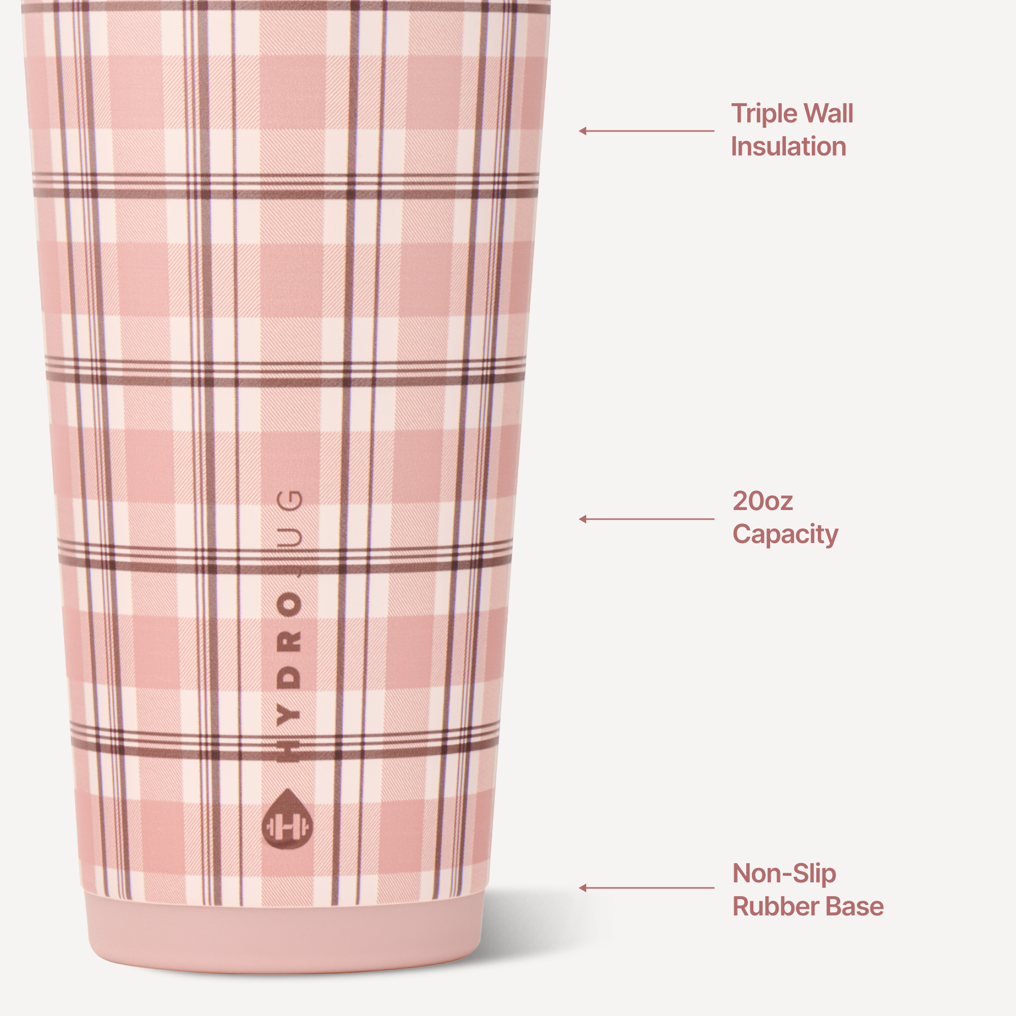 HydroJug 20 oz Everyday Tumbler | Pillow Talk Plaid