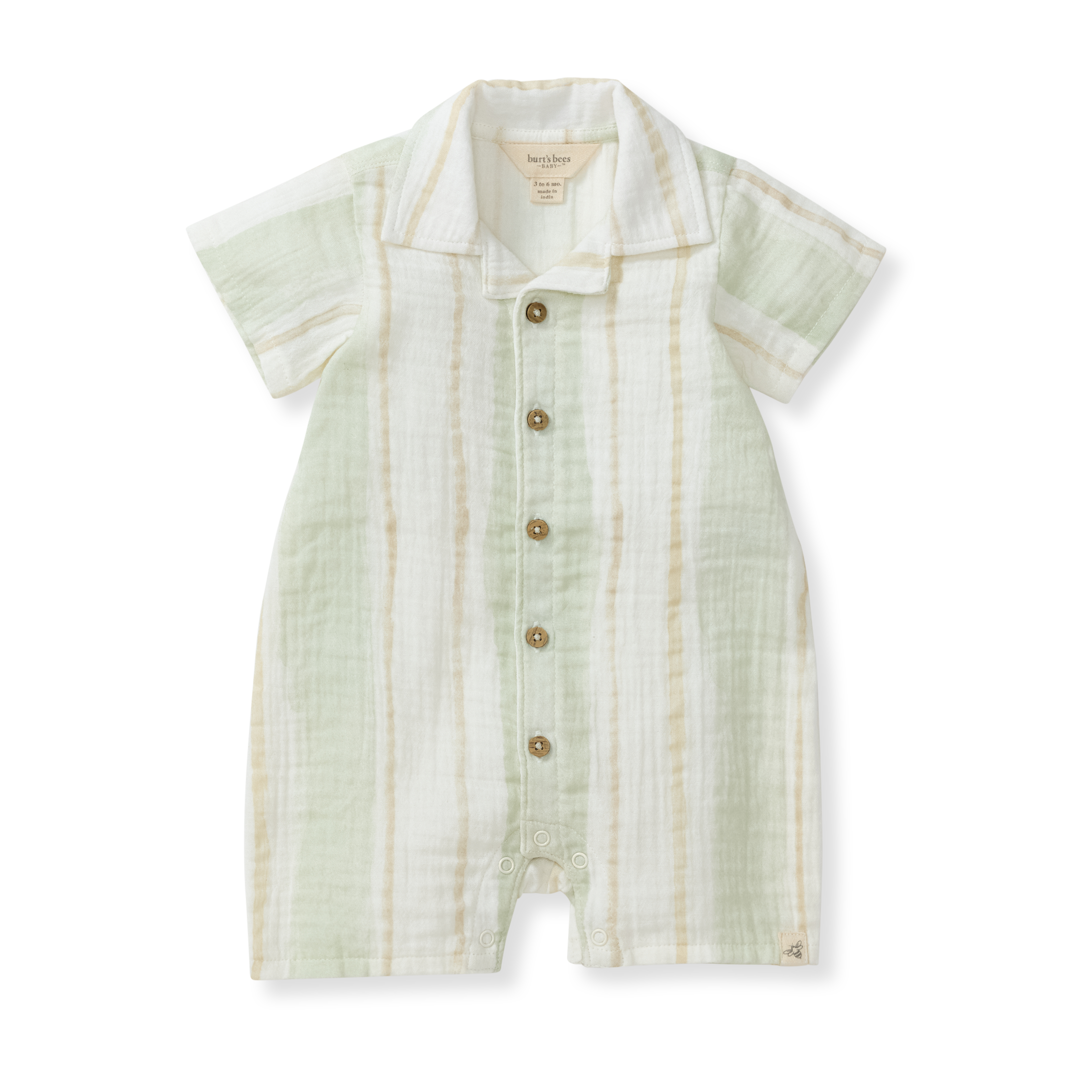 Pacific Stripe Baby Boy Romper | Green