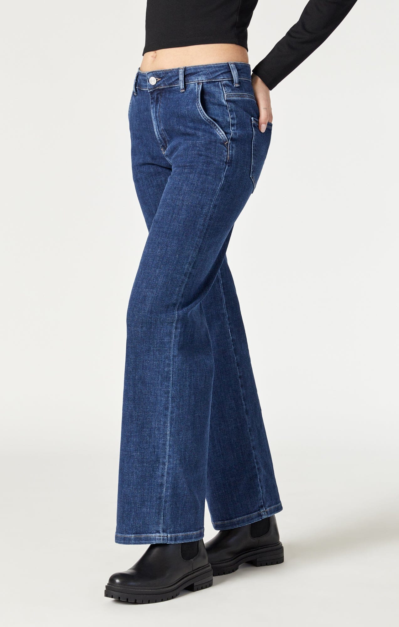 Miracle Wide Leg Jean | Dark Feather Blue