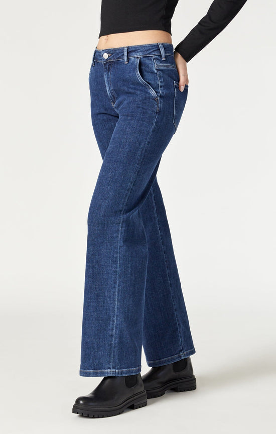 Miracle Wide Leg Jean | Dark Feather Blue