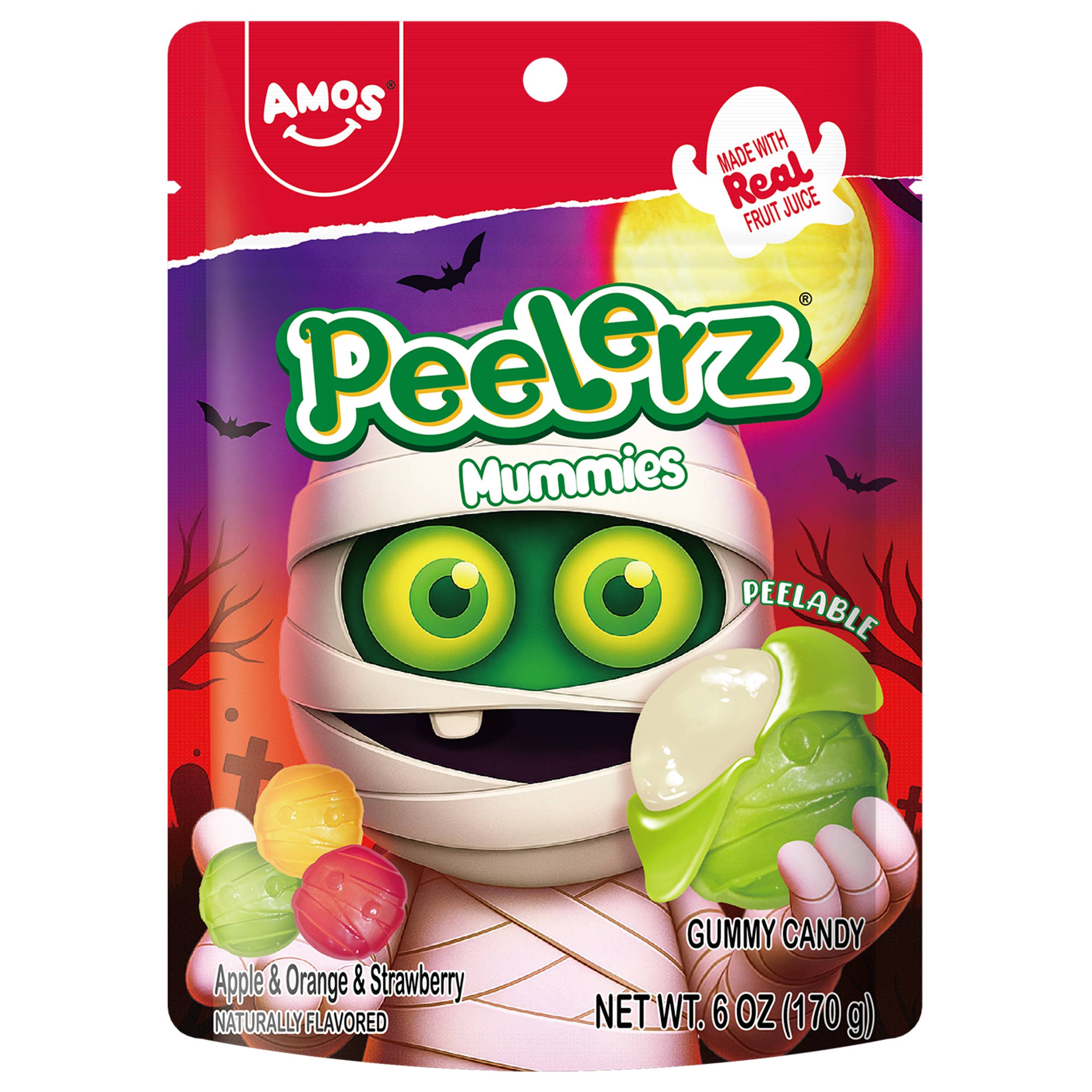Amos Halloween Peelerz Gummy Mummy 6oz.