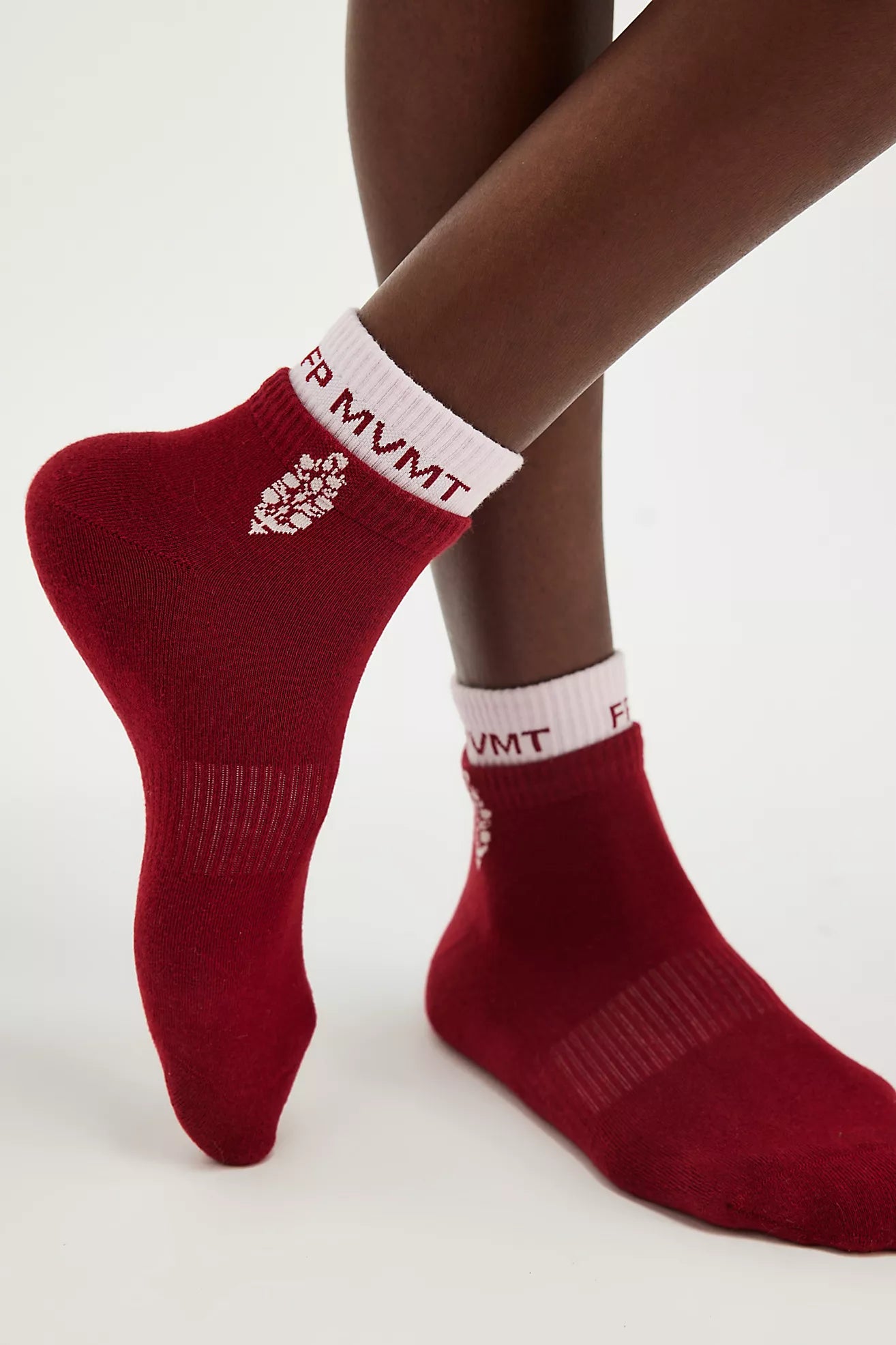 Quarter Crew Court Socks | Burgundy/Pink