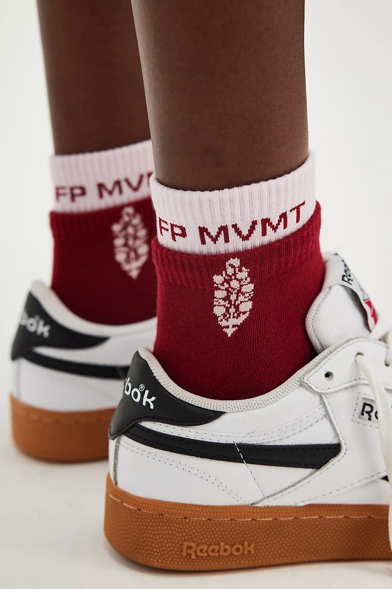 Quarter Crew Court Socks | Burgundy/Pink
