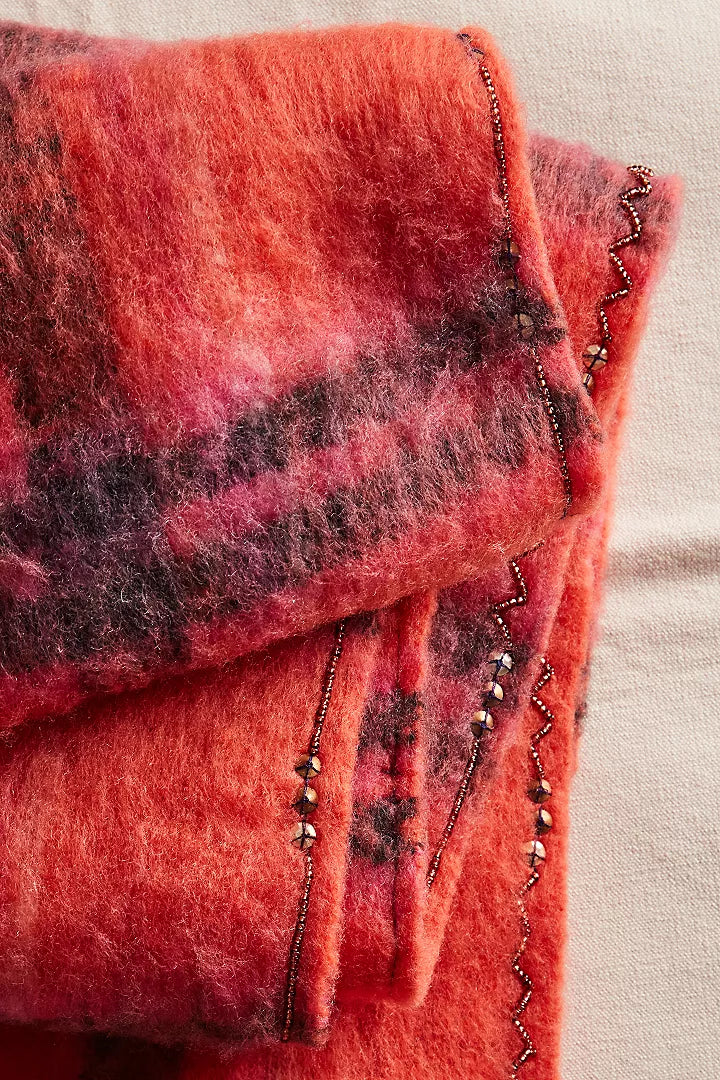 Highland Plaid Skinny Scarf | Pink Combo