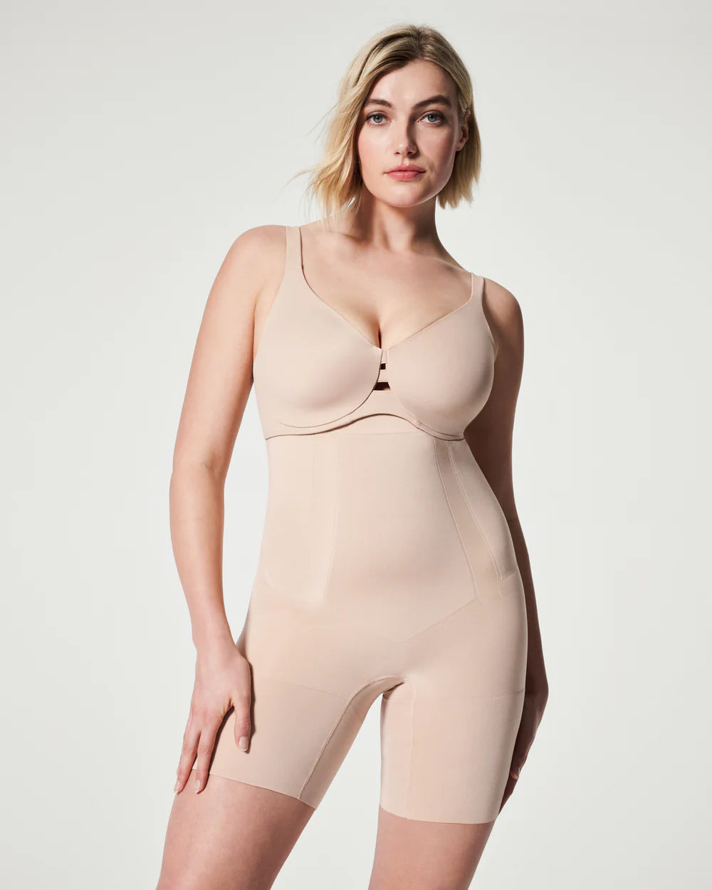 Spanx OnCore Sculpting High Waisted Mid-Thigh Short | Soft Nude
