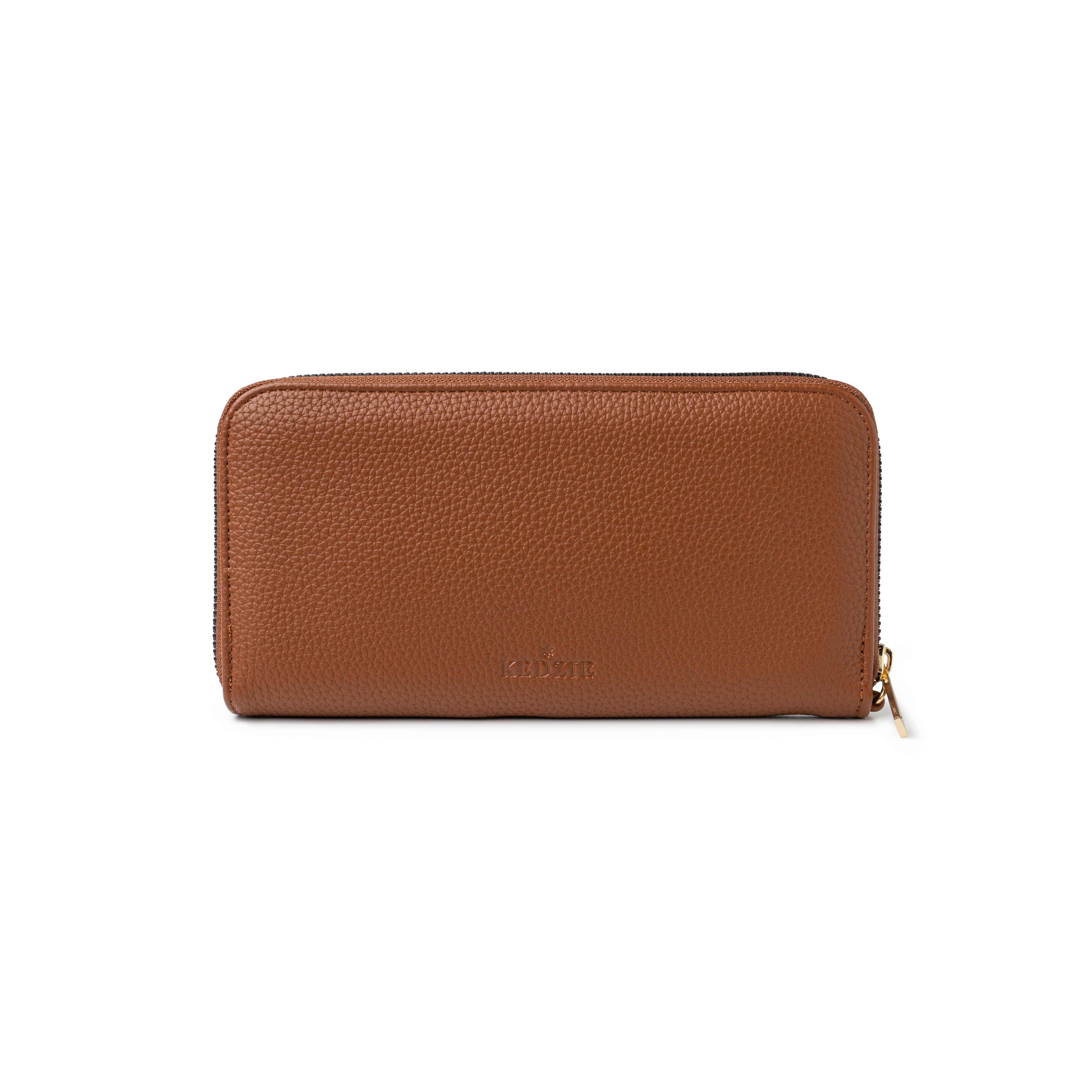 Kedzie Eclipse Zip-Around Clutch | Chestnut