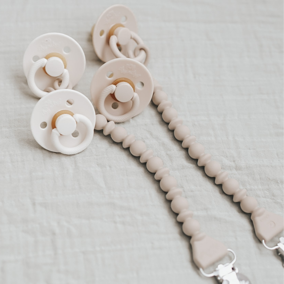 Itzy Soother™ Natural Rubber Paci Sets | Coconut + Toast