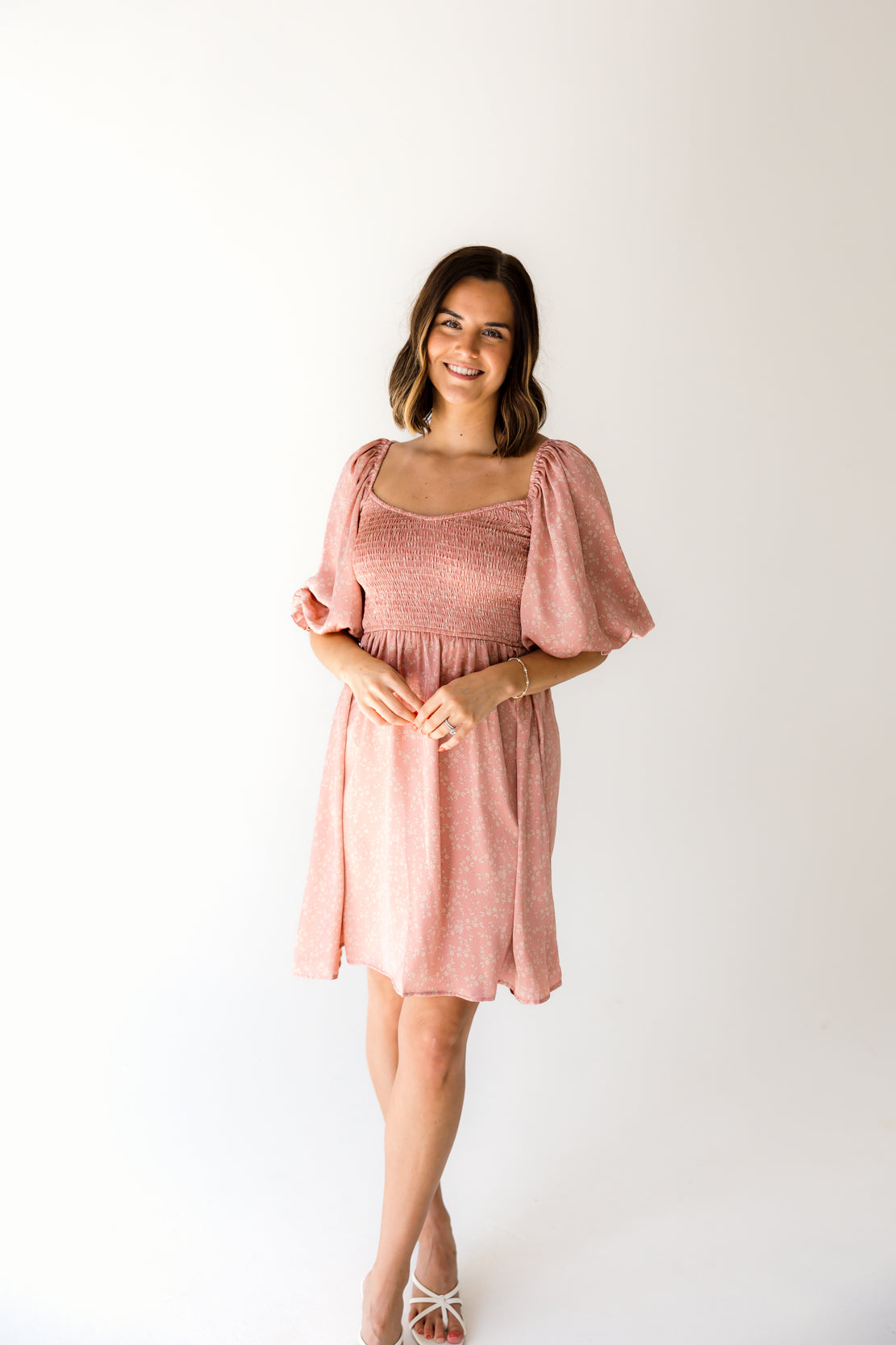 Zuri Floral Babydoll Dress | Dusty Mauve