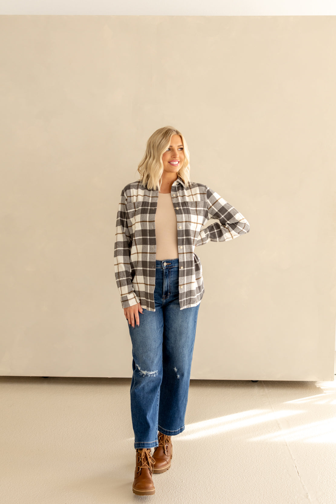 Lilou Plaid Shirt | Black/Olive