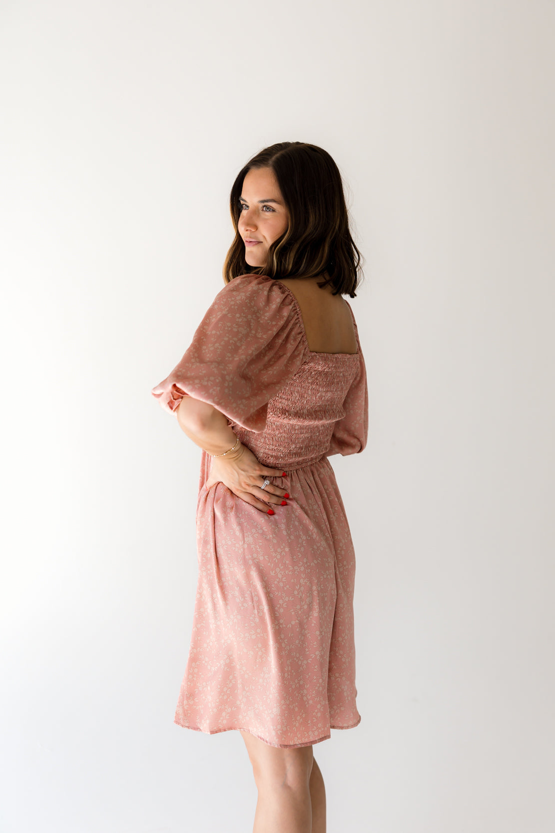 Zuri Floral Babydoll Dress | Dusty Mauve