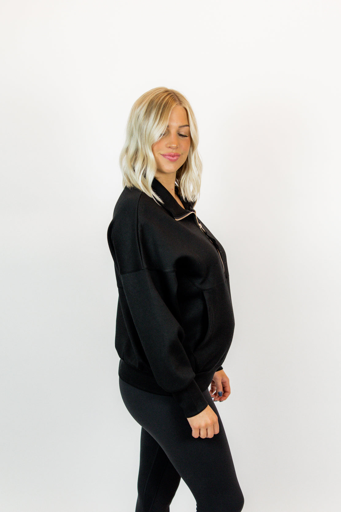 Kennedy Zip Up Pullover | Black