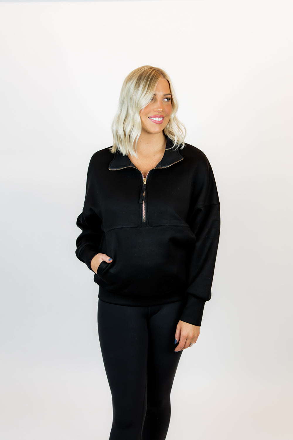 Kennedy Zip Up Pullover | Black