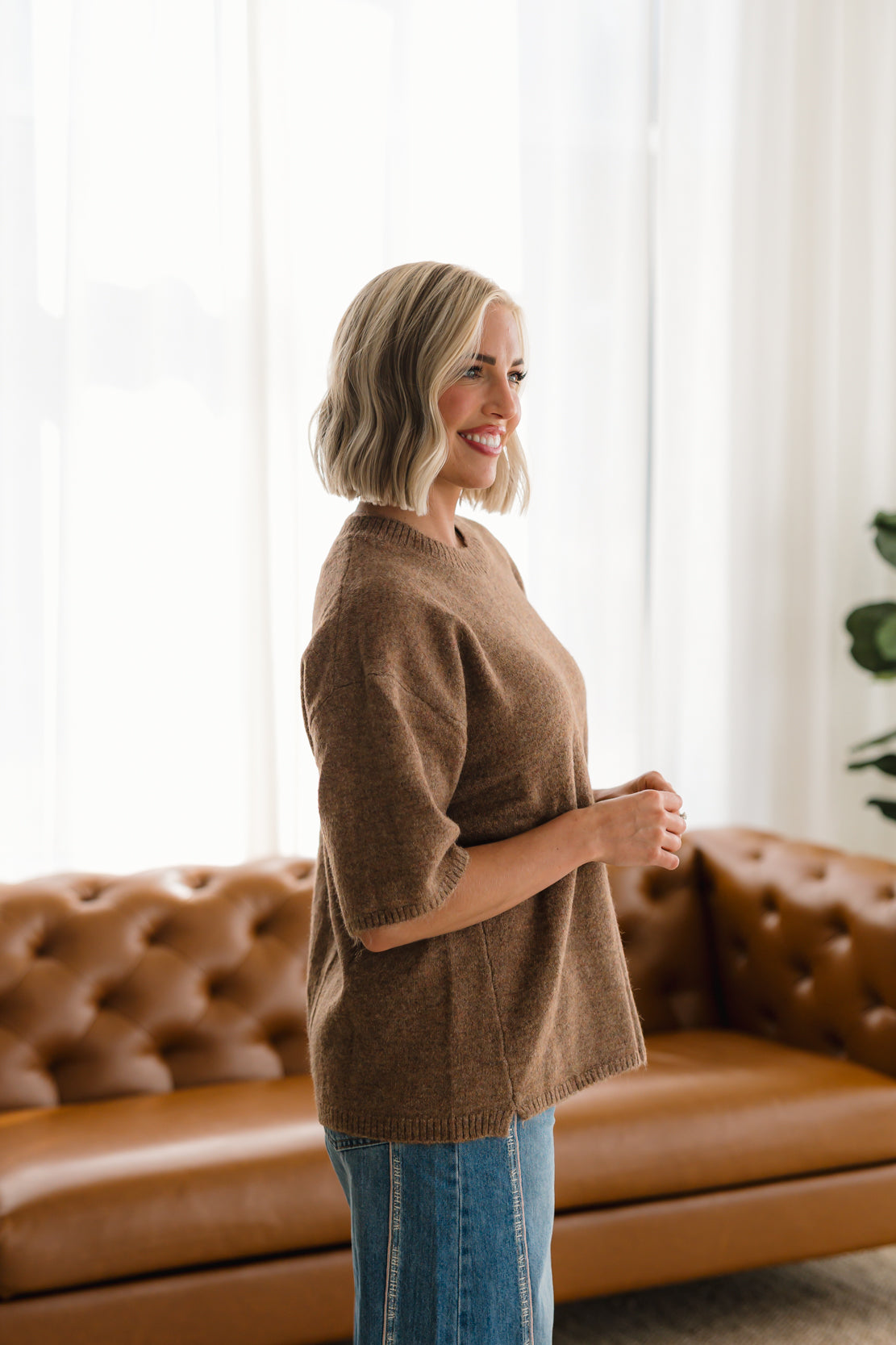 Margot Sweater Tee | Brownie Melange