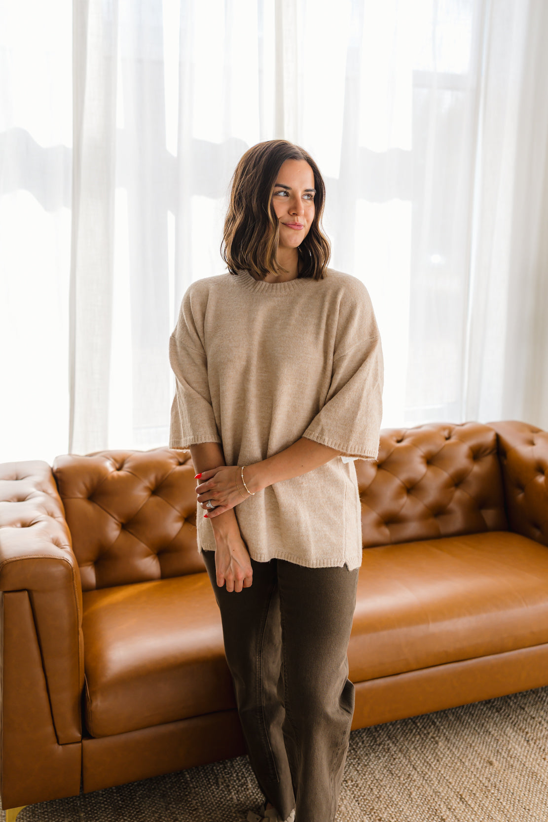 Margot Sweater Tee | Pearl Melange