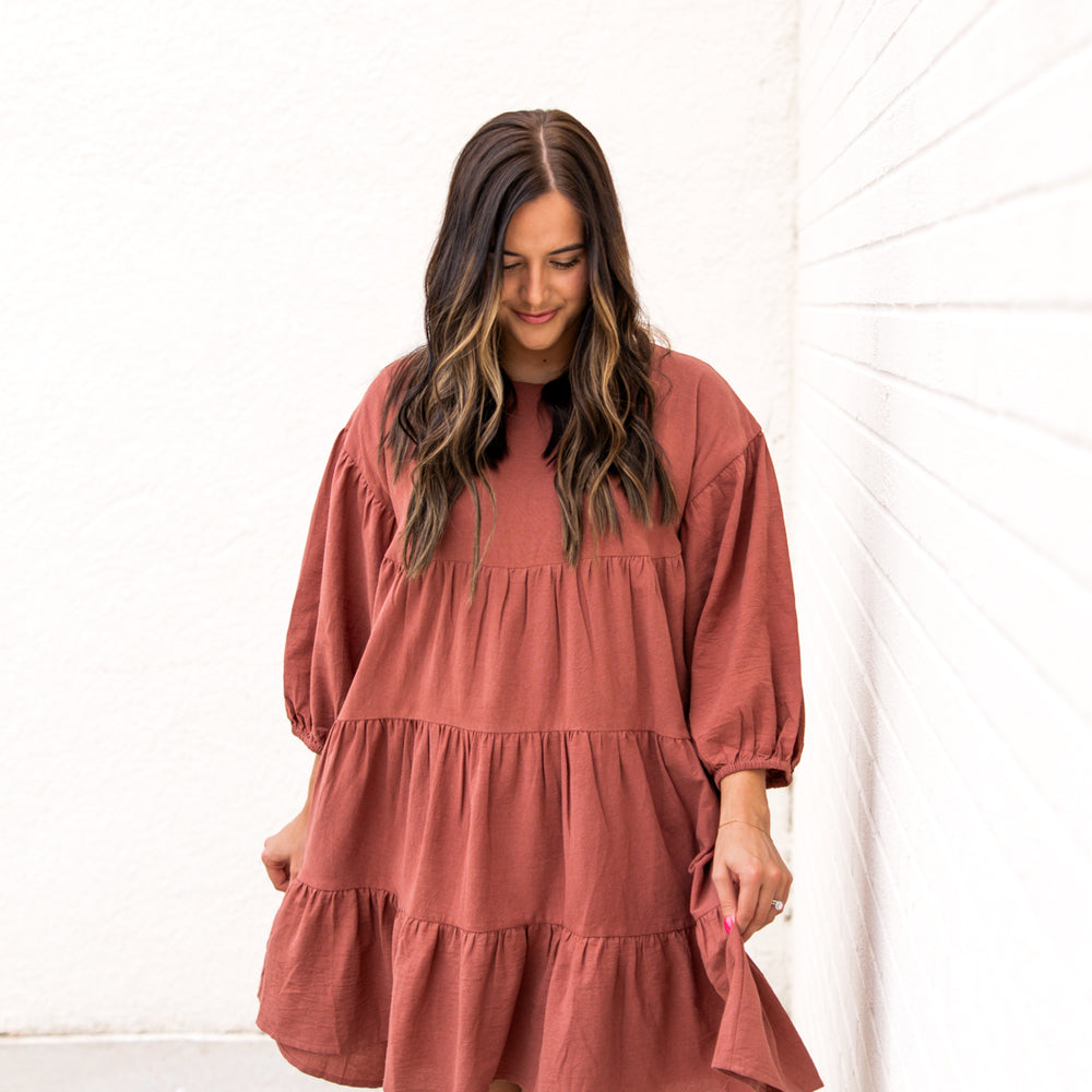 
                      
                        Mason Tiered Mini Dress | Red Bean
                      
                    