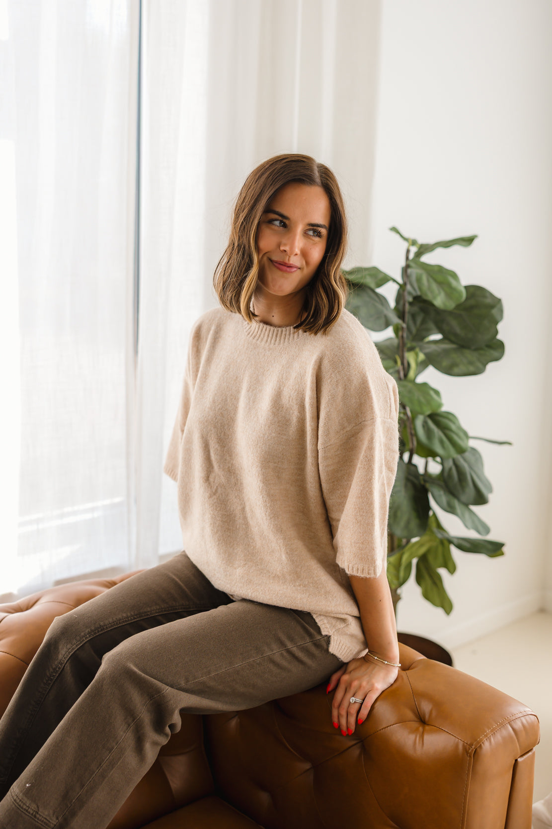 Margot Sweater Tee | Pearl Melange