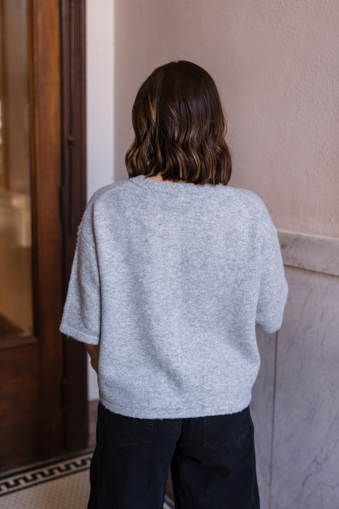 Aubree Button Up Sweater | Heather Grey