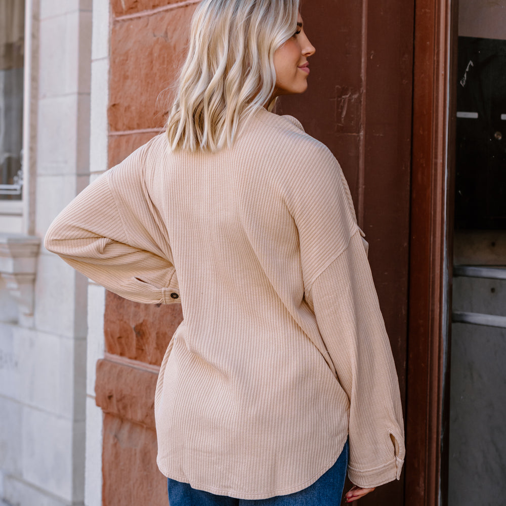 
                      
                        Kelsey Button Down Shacket | Taupe
                      
                    