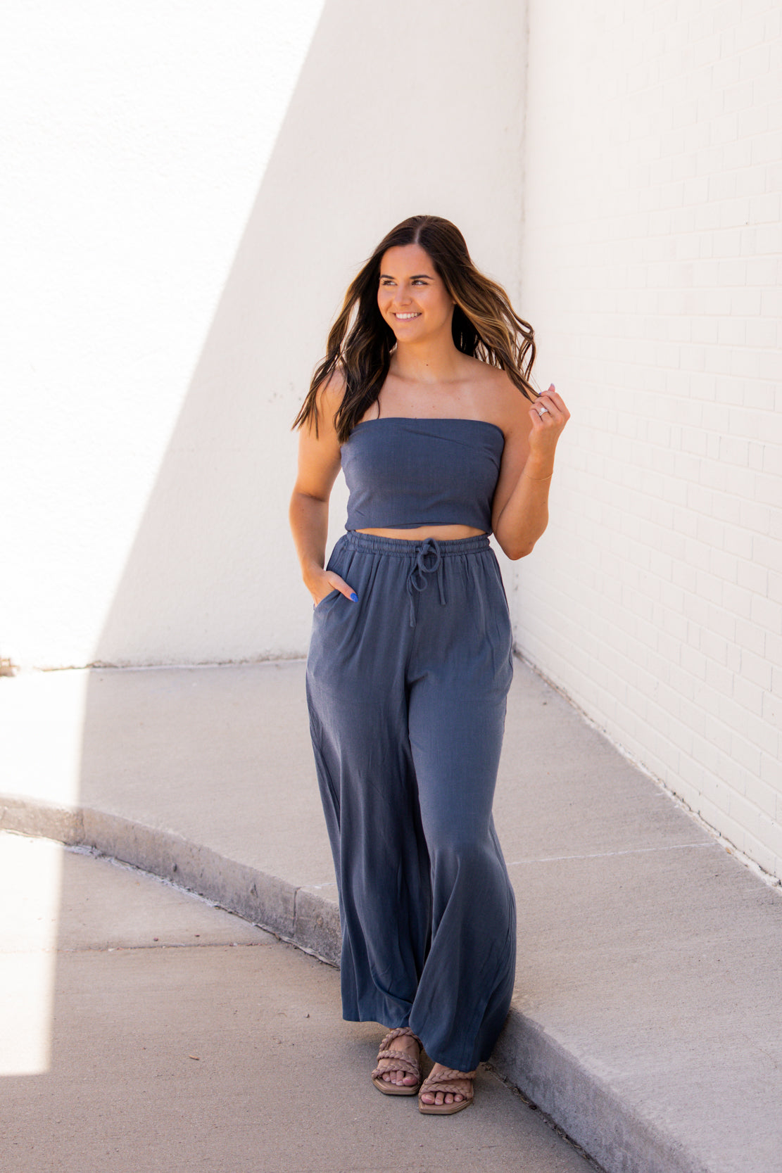 Aubrie Smocked Tube Top | Indigo