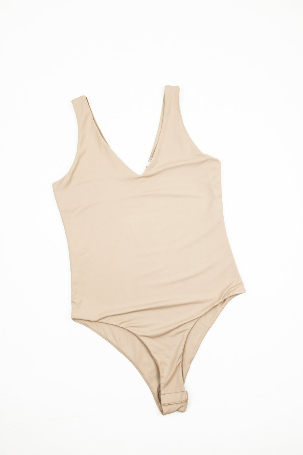 Mabel V-Neck Bodysuit | Nude