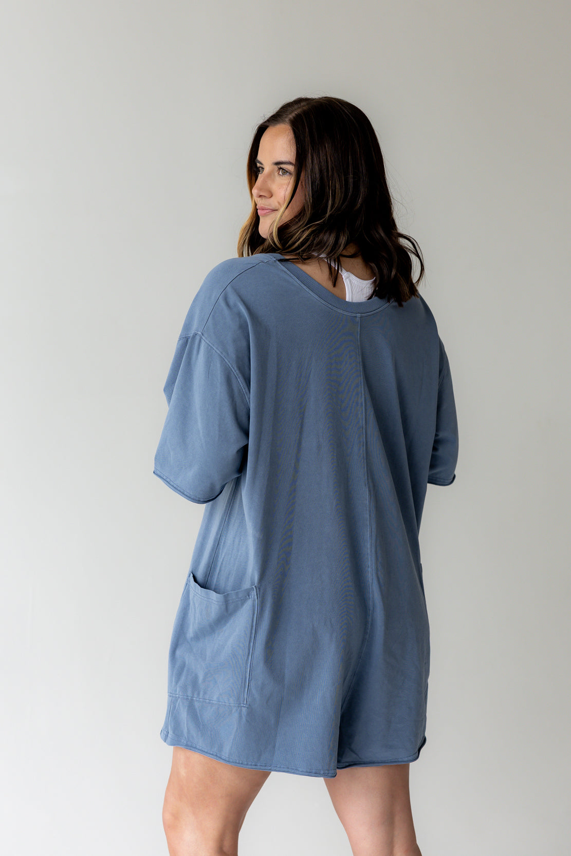 Hot Shot Tee Romper | Skyline