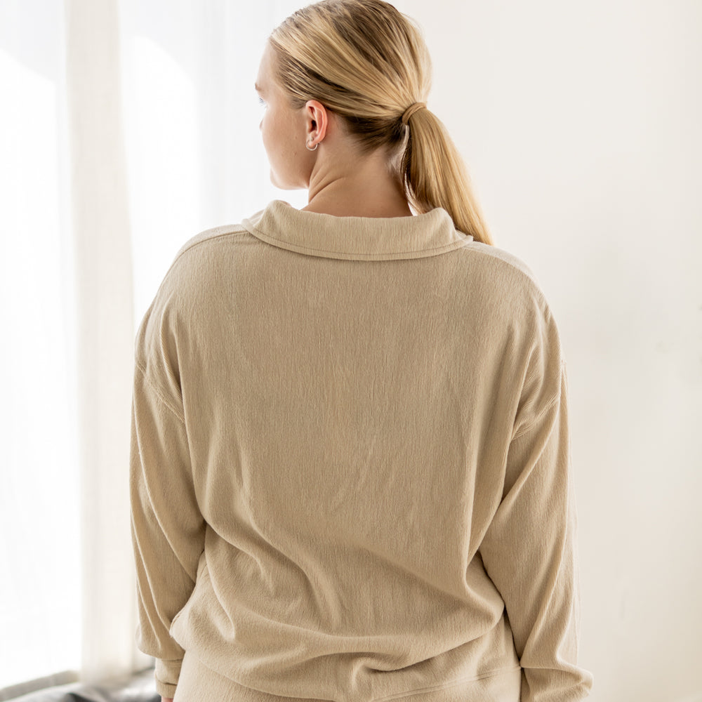 Steph Polo Top | Taupe