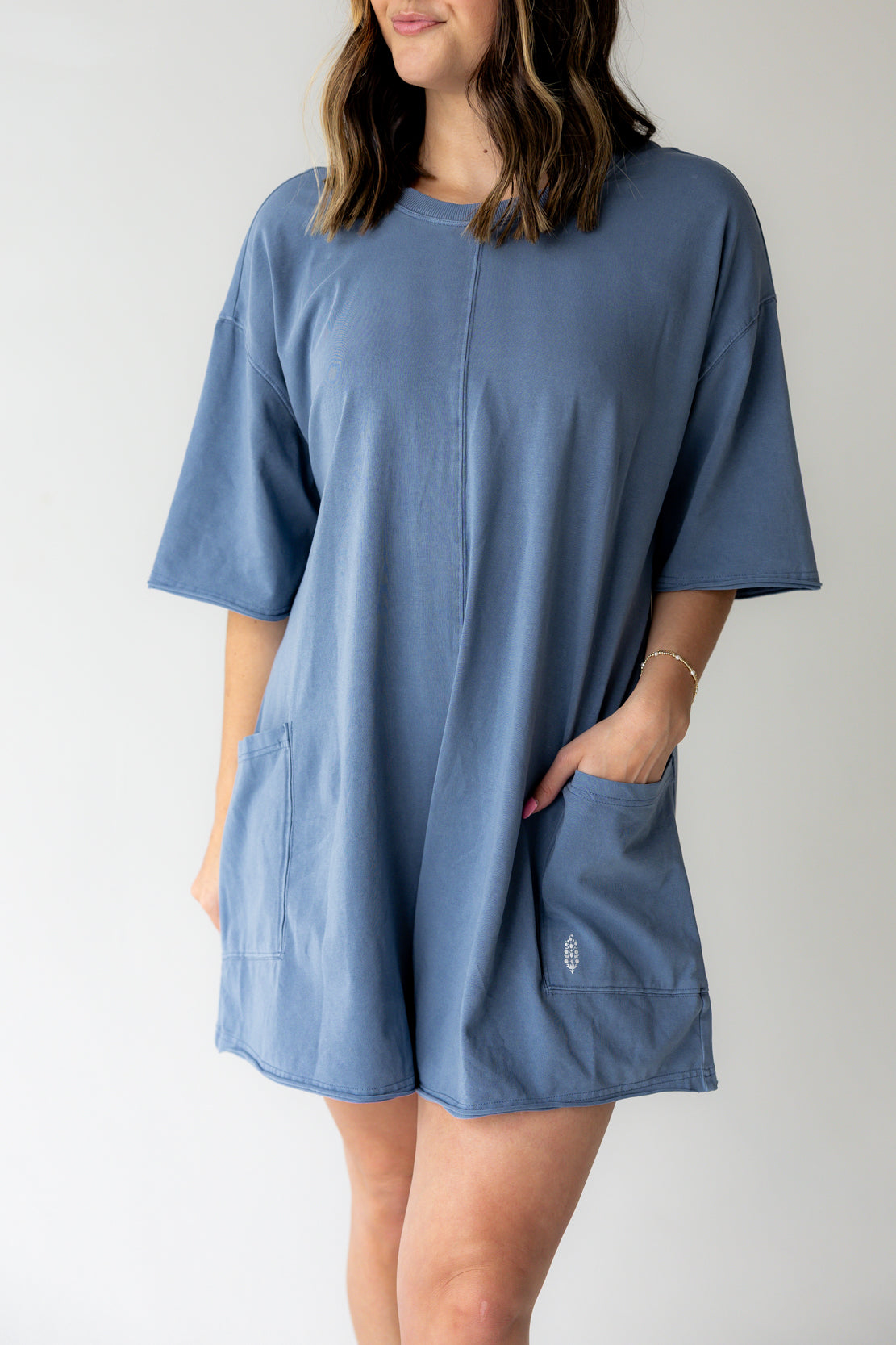 Hot Shot Tee Romper | Skyline
