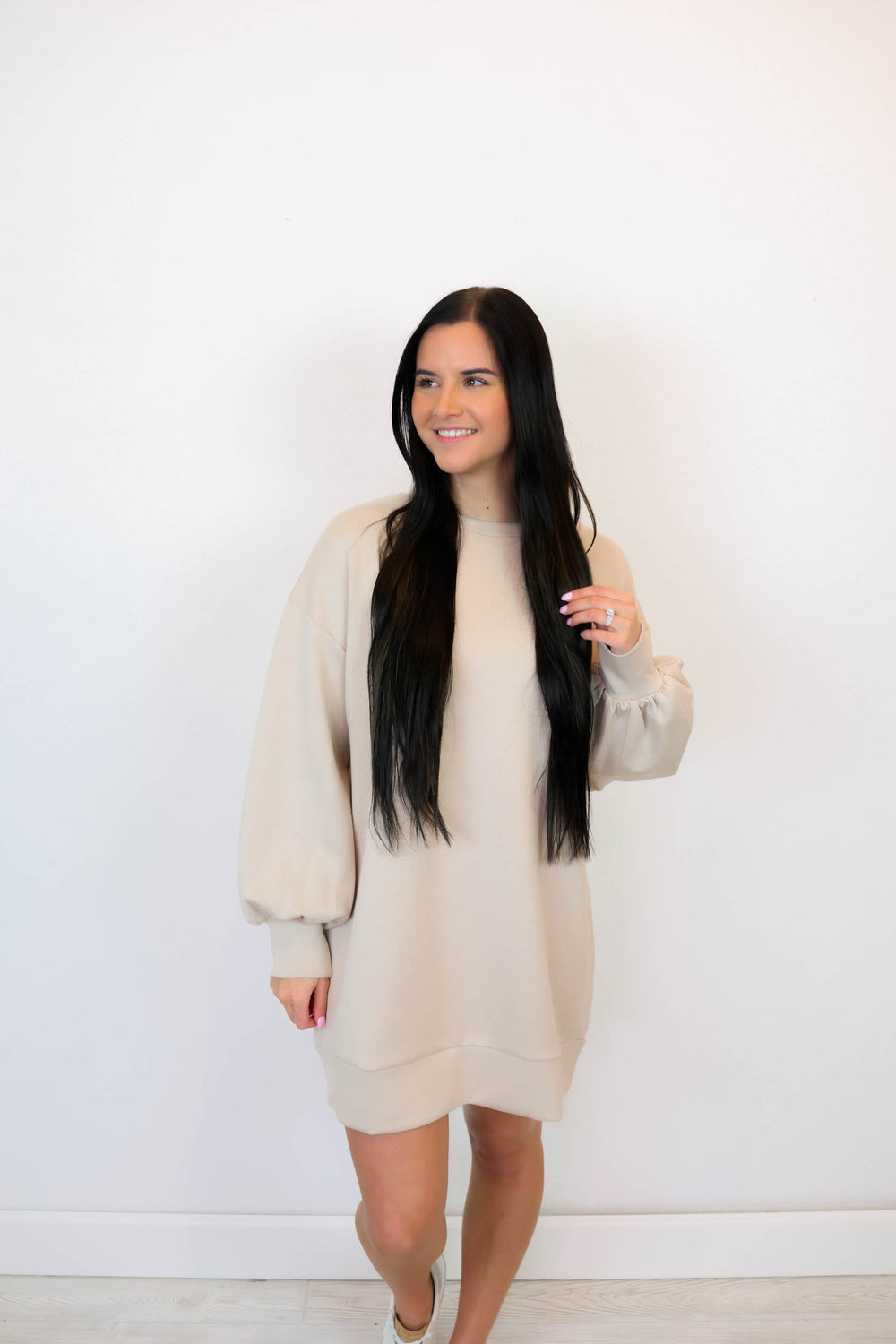 Megan Long Sleeve Dress | Taupe