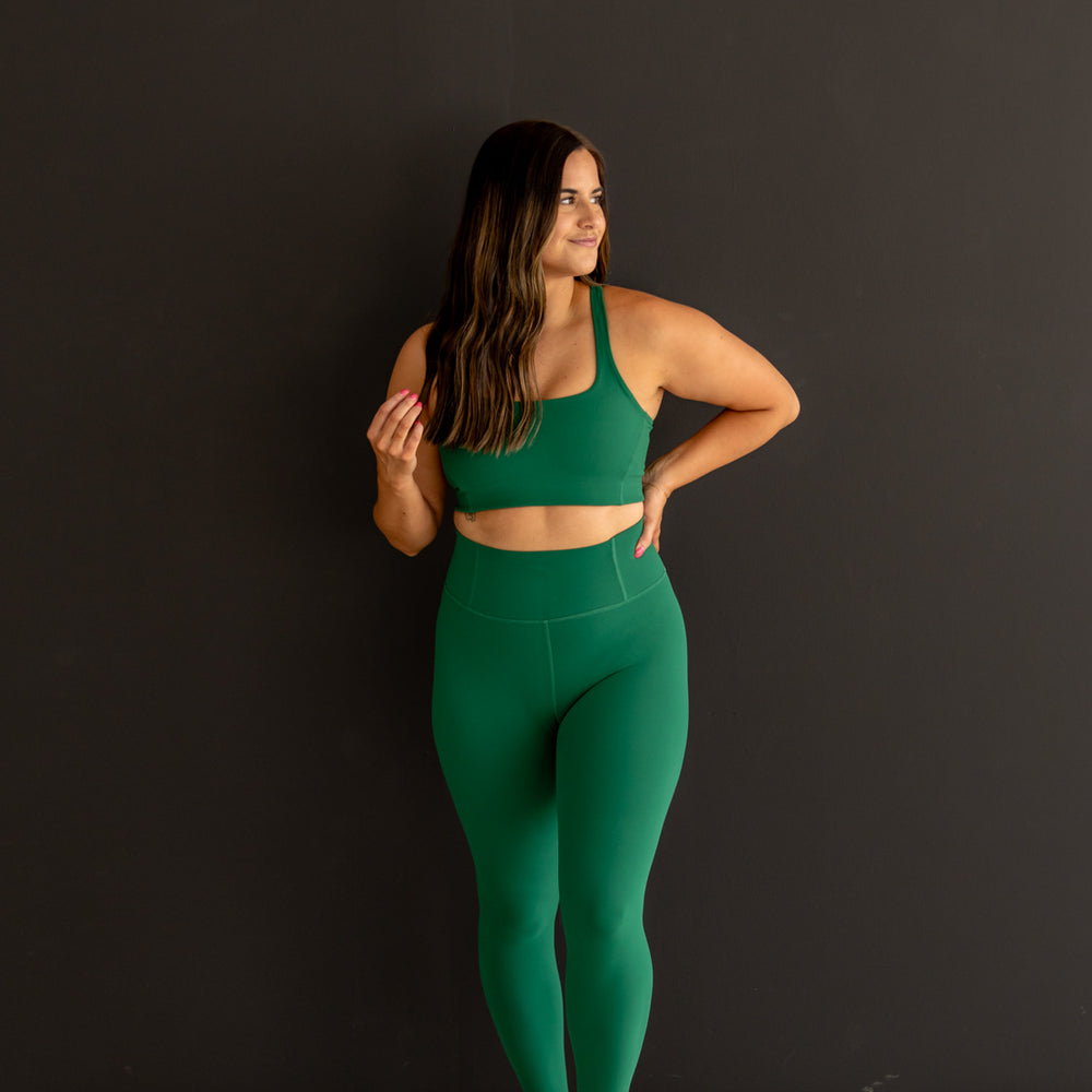 Never Better Square Neck Bra | Heritage Green