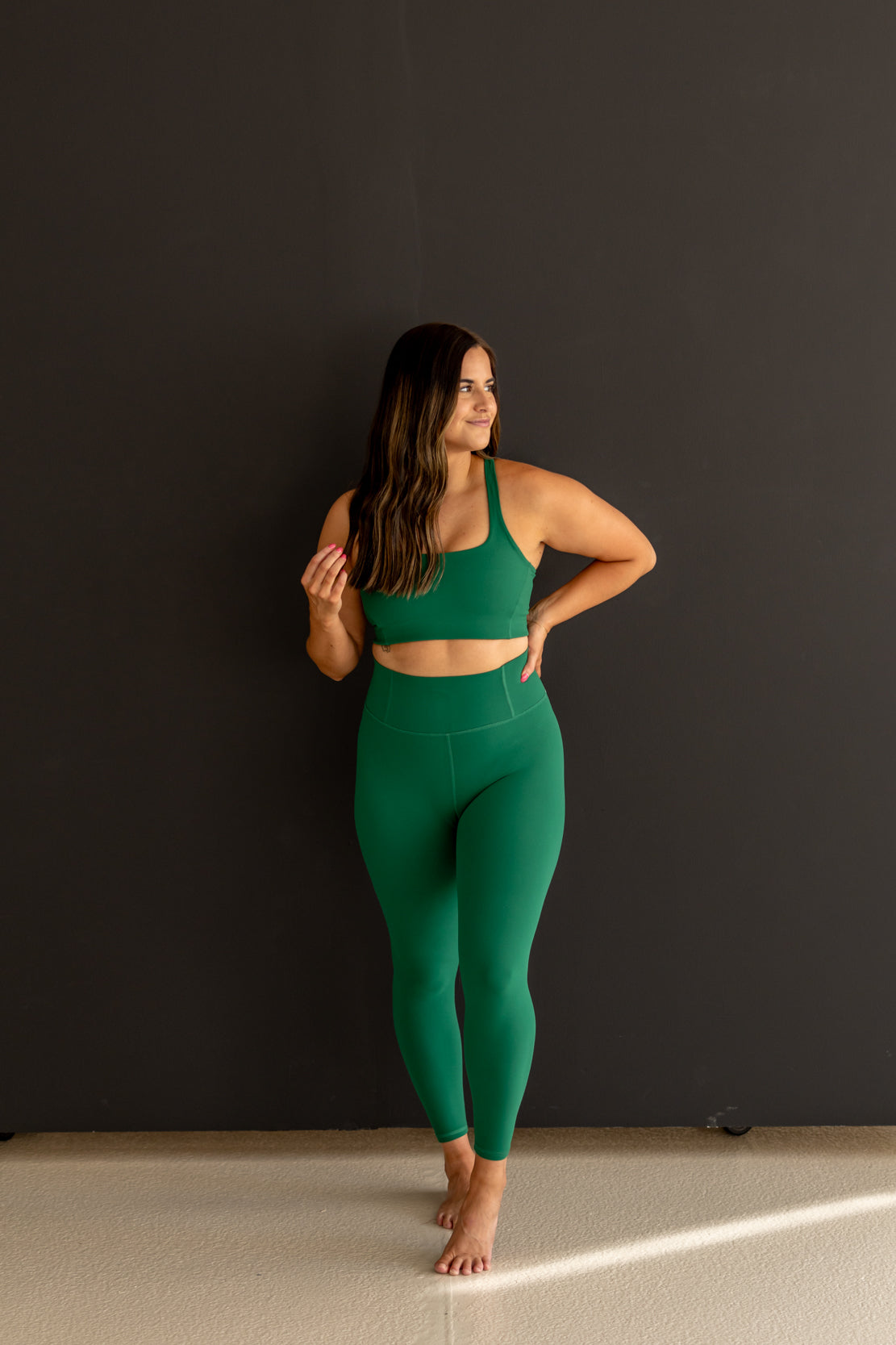 Never Better Square Neck Bra | Heritage Green