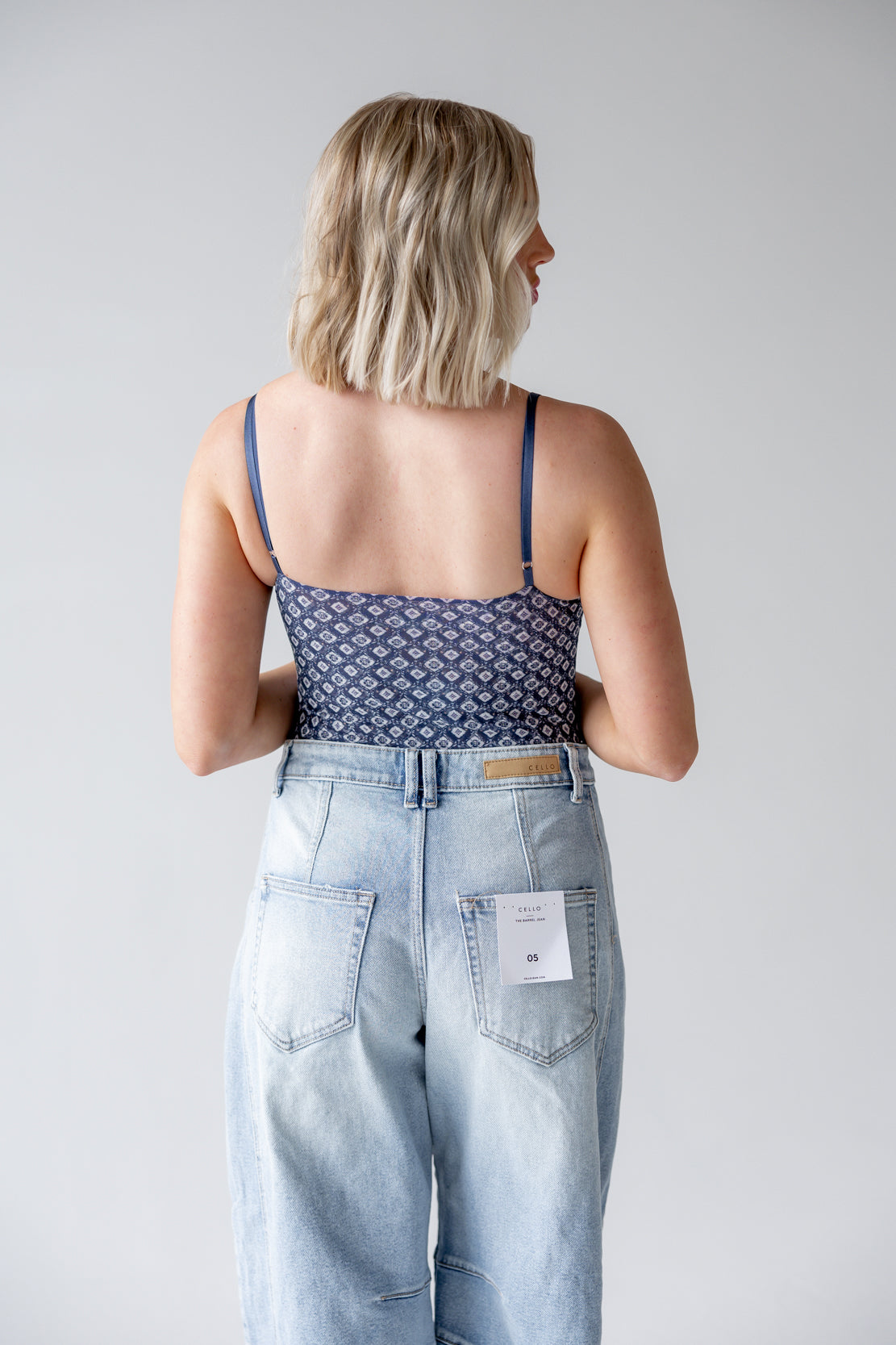 Night Rhythm Printed Bodysuit | Navy Combo