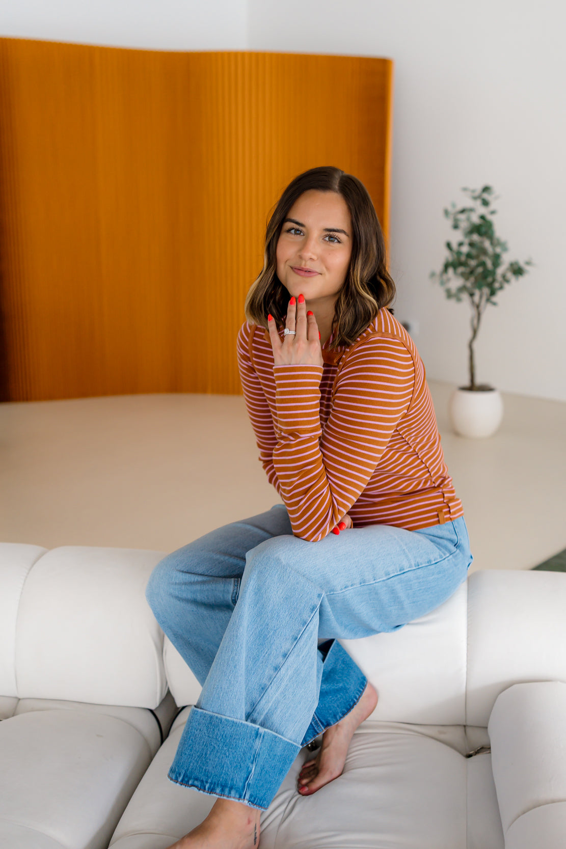 We The Free Lake Henley Stripe | Cinnamon Combo