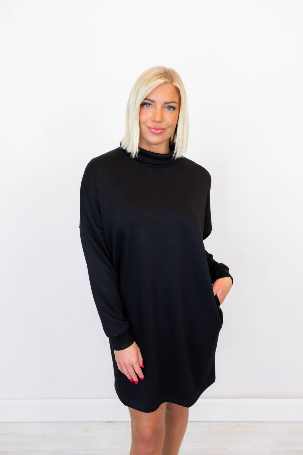 Sarah Cowl Neck Dress | Black