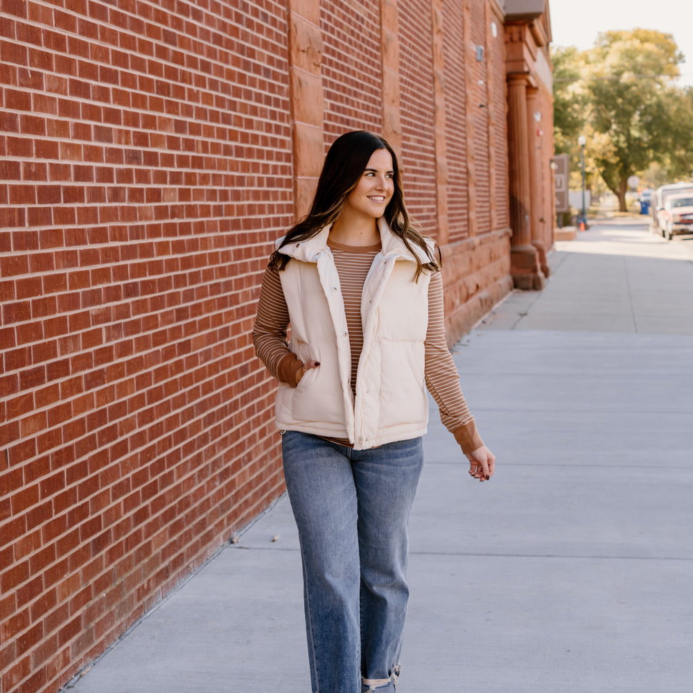 Paisley Oversized Vest | Cream