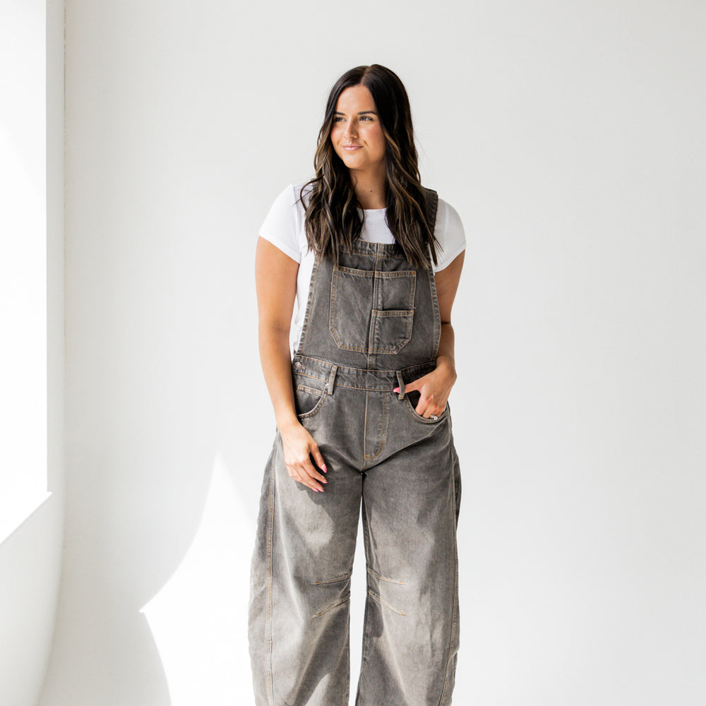 We The Free Good Luck Barrel Overall | Archive Grey