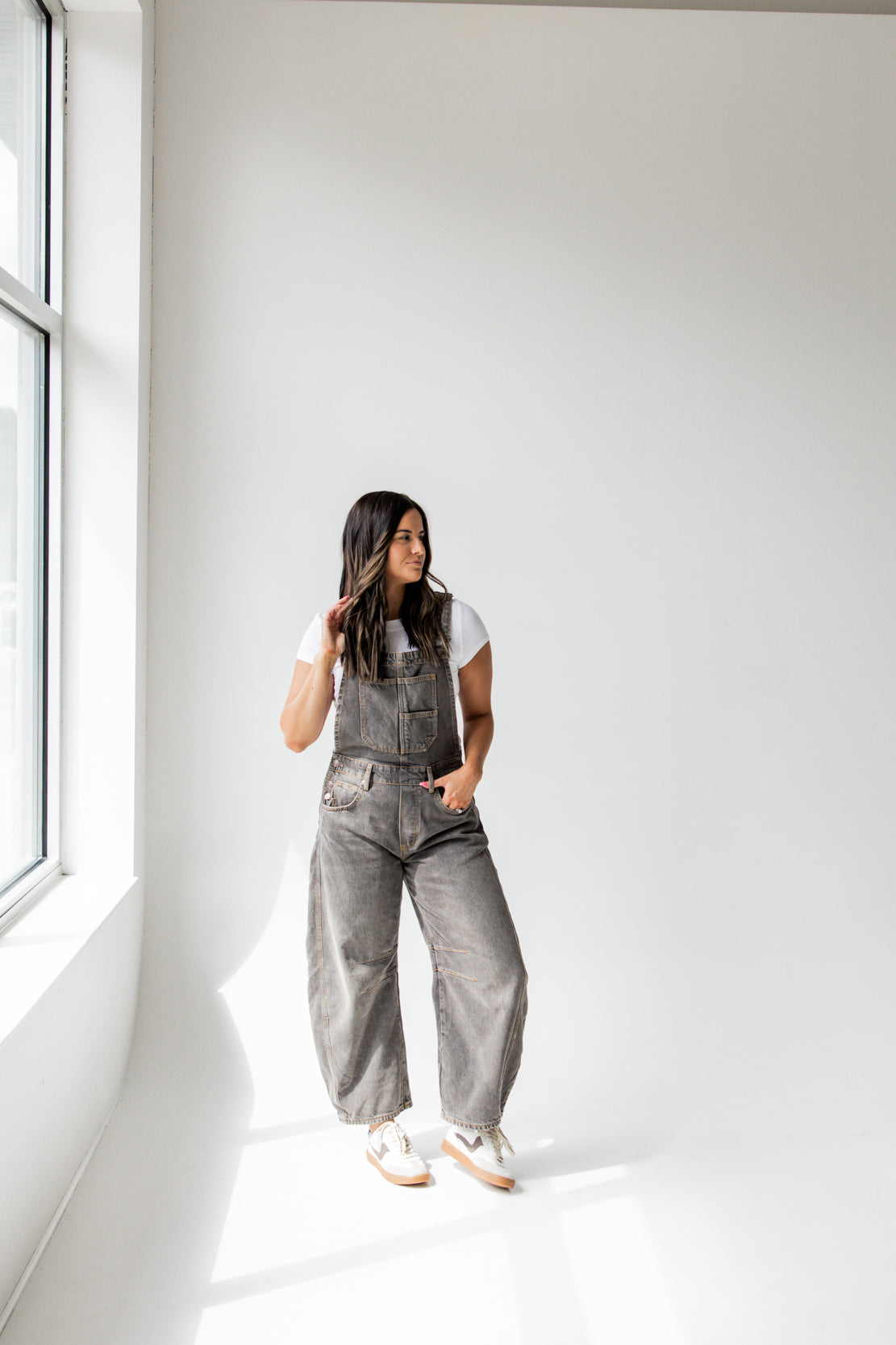 We The Free Good Luck Barrel Overall | Archive Grey