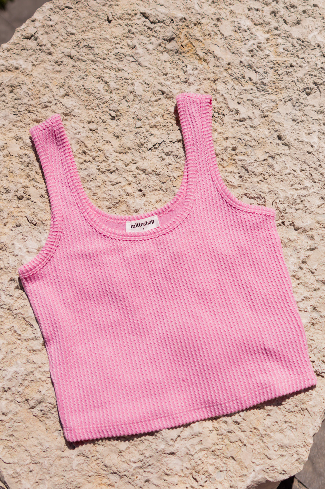 Stella Ribbed Scoop Neck Tank | Pink