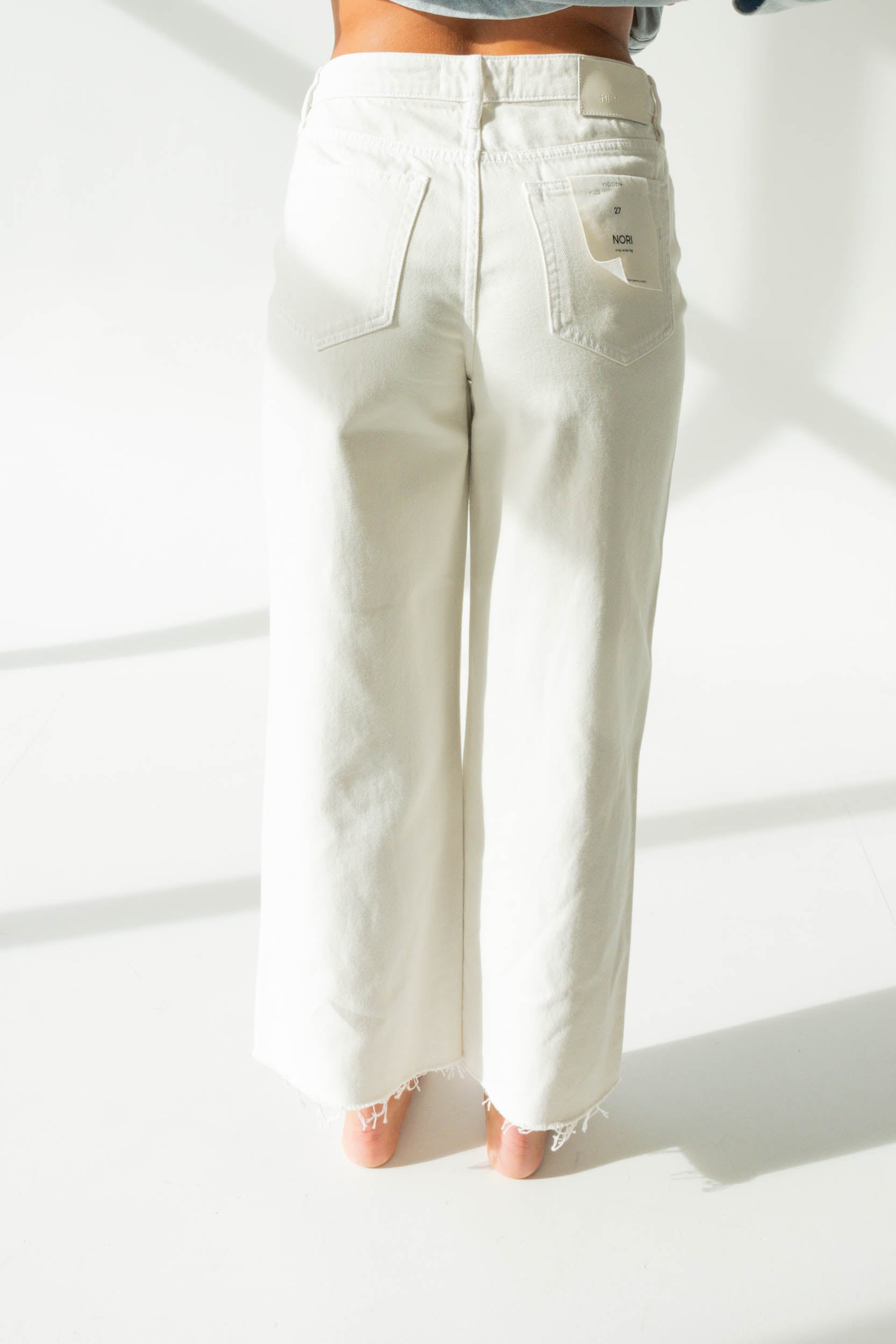Nori High Rise Crop Wide Leg Jean | Sea Salt
