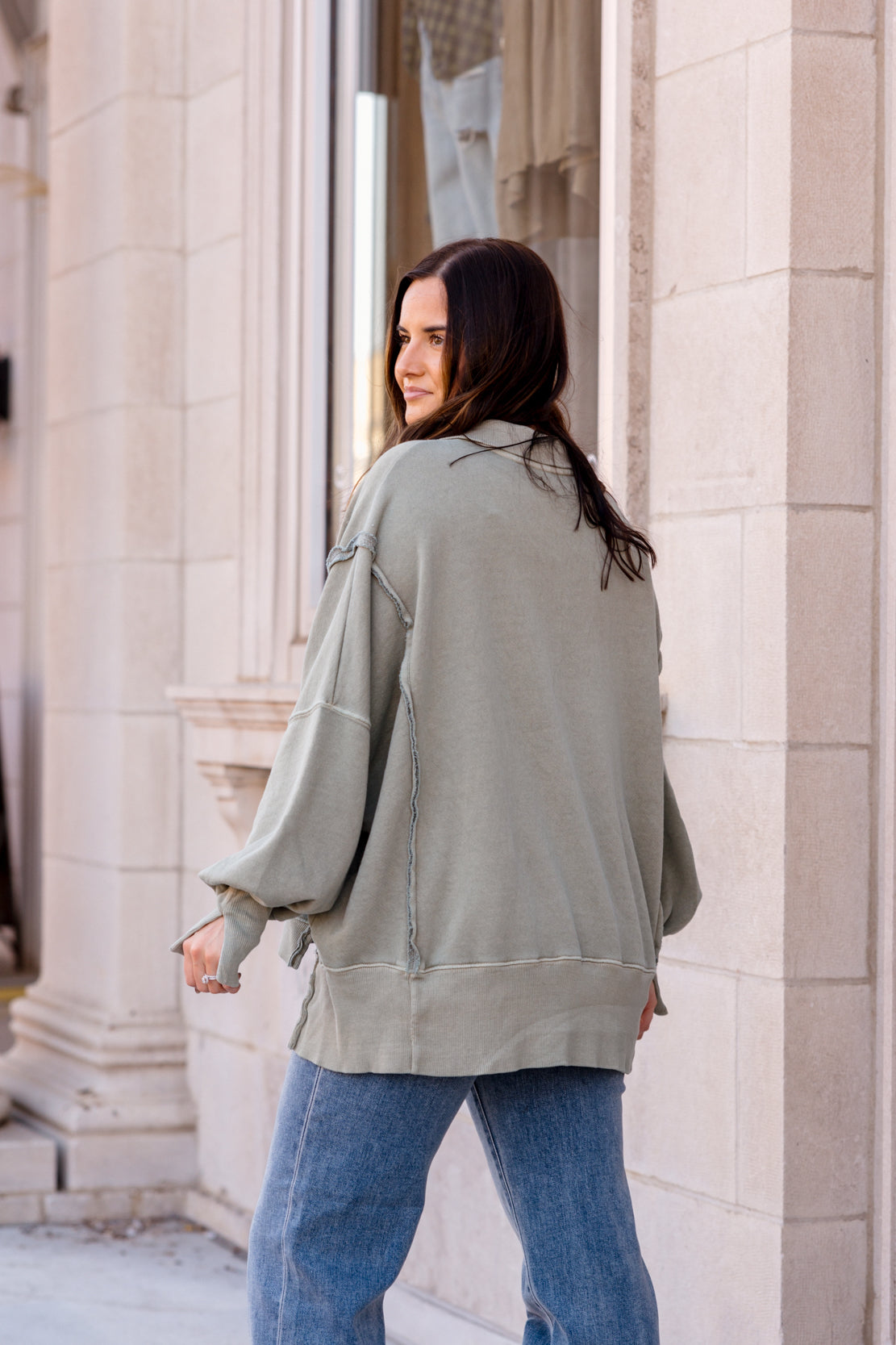 We The Free Camden Henley Sweatshirt | Laurel Oak