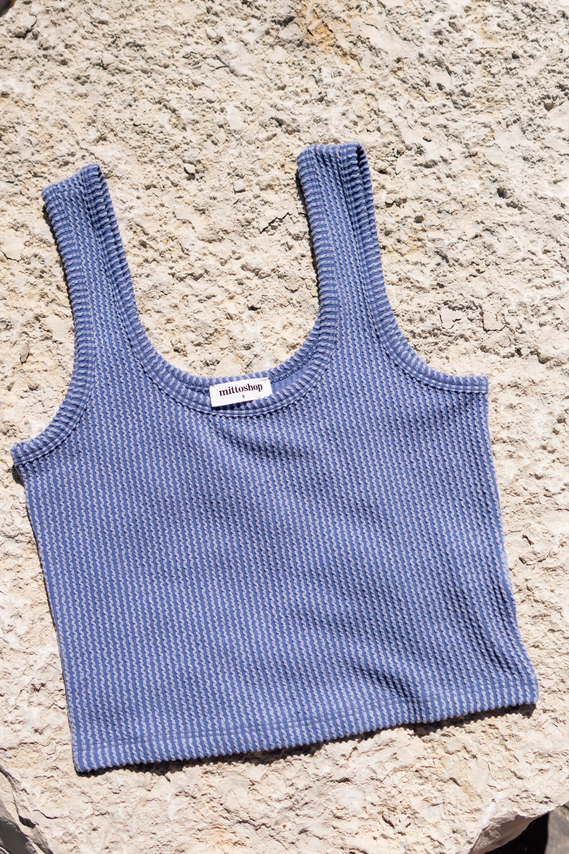 Stella Ribbed Scoop Neck Tank | Denim