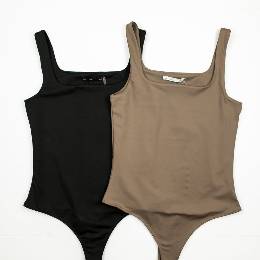 Carlie Square Neck Bodysuit  | Mocha